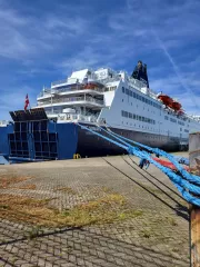 The Renault Trucks headed to Amsterdam Harbour and boarded to its next destination UK